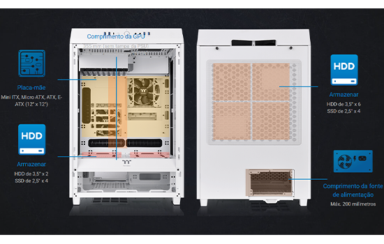 GABINETE THERMALTAKE TOWER 100 SNOW 